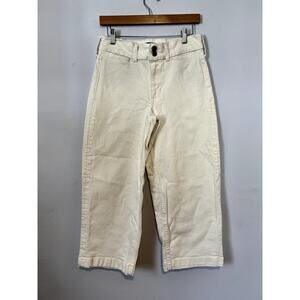 White Banana Republic Premium Denim High Rise Wide Leg Crop (Size 27 Short)